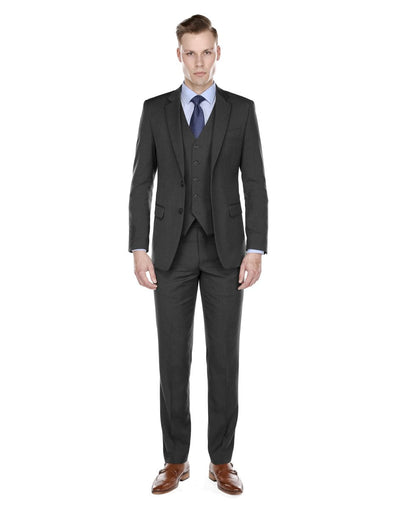 Mens Modern Fit Vested Suit Charcoal Grey 1 70-3854  - from alligatorwarehouse.com