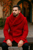Mens Peacoat Color Red Color - Wool Overcoat with Faux Fur Shawl Collar – Double-Breasted Peacoat for Winter 3   - from alligatorwarehouse.com