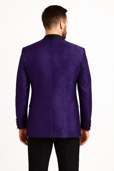 Mens Purple Paisley Pattern Blazer Jacket – Satin Finish 2   - from alligatorwarehouse.com