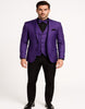 Mens Purple Paisley Tuxedo ƒ?? 3 Piece Suit with Bow Tie and Black Pants | Wedding & Prom Outfit - Slim Fitted 2   - from alligatorwarehouse.com