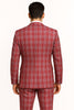 Mens Red Plaid Three-Piece Suit – Bold Checkered Pattern with Vest and Matching Pants 2   - from alligatorwarehouse.com