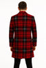 Mens Red and Black Plaid Wool Overcoat with Notch Lapel 2   - from alligatorwarehouse.com