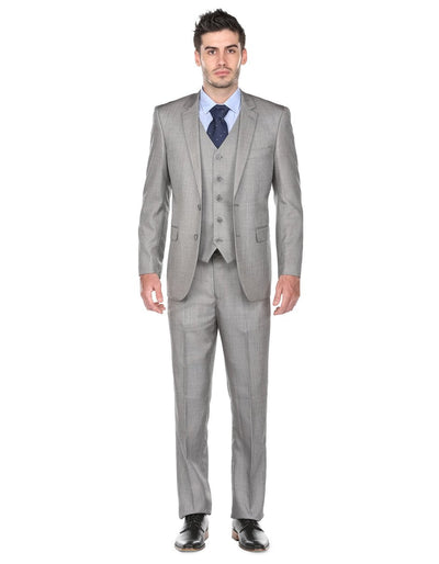 Pleated Suit - Mens Suits With Pleated Pant -  Regular Fit Light Grey Suit 1 KK-3979  - from alligatorwarehouse.com