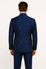 Mens Royal Blue Metallic Floral Suit ƒ?? Black Background Two Piece Tuxedo Set 2   - from alligatorwarehouse.com