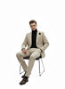 Mens Sand Beige Velvet Tuxedo Suit – 2 Piece Slim Fit Blazer and Pants Formal Set - Winter Fabric Natural Color 4   - from alligatorwarehouse.com