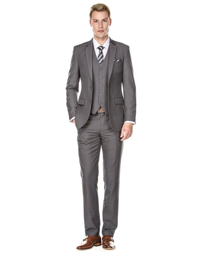 Mens Savvy Slim Vested Suit Grey 1 81-0346  - from alligatorwarehouse.com