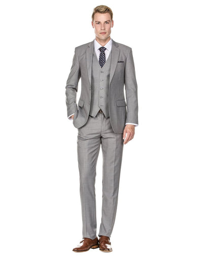 Mens Savvy Slim Vested Suit Light Grey 1 MV-3177  - from alligatorwarehouse.com