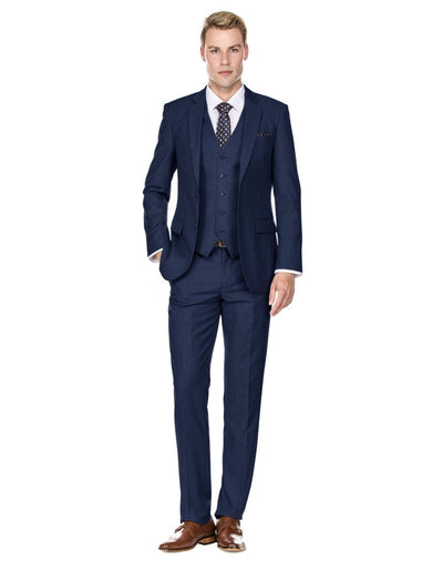 Mens Savvy Slim Vested Suit Navy Blue 1 KS-2597  - from alligatorwarehouse.com