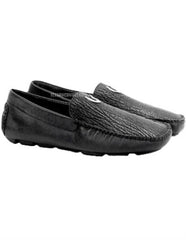 Men's Black Vestigium Genuine Sharkskin Stylish Dress Loafer Full Leather Lining