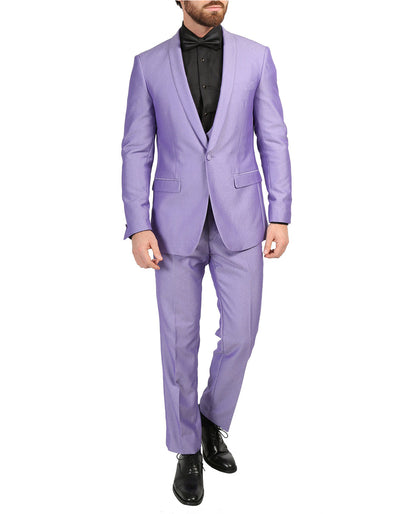 Mens Slim Fit Sharkskin Shawl Prom Tuxedo in Lavender 1 75-9413  - from alligatorwarehouse.com