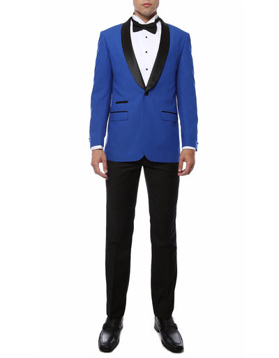 Mens Slim Fit Shawl Prom Tuxedo in Royal Blue 1 TS-4922  - from alligatorwarehouse.com