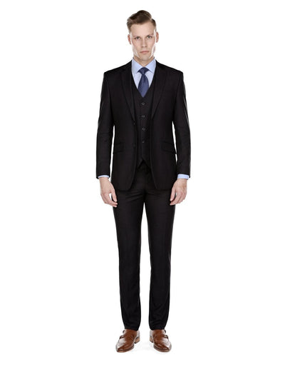 Mens Slim Fit Vested Suit Black 1 AE-8508  - from alligatorwarehouse.com
