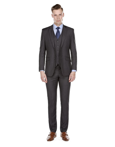 Mens Slim Fit Vested Suit Charcoal Grey 1 VH-6784  - from alligatorwarehouse.com