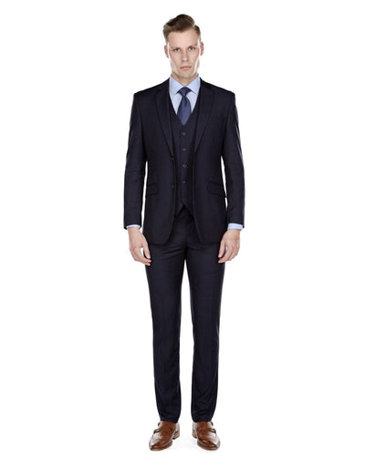 Mens Slim Fit Vested Suit Navy 1 9J-8481  - from alligatorwarehouse.com