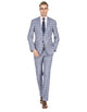 Mens Slim Fit Window Pane Suit Grey