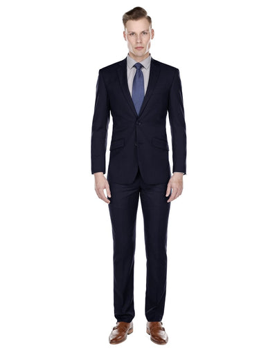 Mens Slim Modern Suit Navy Blue 1 WV-1267  - from alligatorwarehouse.com