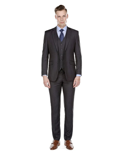 Mens Smart Slim Vested Suit Charcol Grey 1 Y0-4325  - from alligatorwarehouse.com