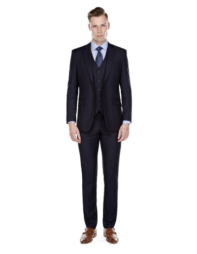 Mens Smart Slim Vested Suit Dark Navy Blue 1 U1-9499  - from alligatorwarehouse.com