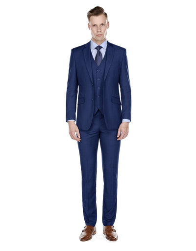 Mens Smart Slim Vested Suit Indigo Blue 1 ND-6258  - from alligatorwarehouse.com