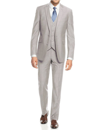 Mens Smart Slim Vested Suit Light Grey 1 ME-9003  - from alligatorwarehouse.com