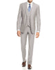 Mens Smart Slim Vested Suit Light Grey
