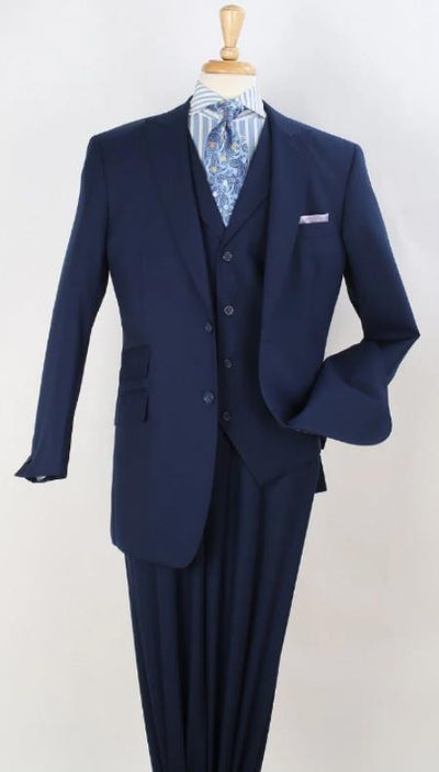 Mens Suit -- Classic Fit Suit - Pleated Pants - Peak Lapel Vested 3 Piece Suit 2 54-L-jckt-JA7362  - from alligatorwarehouse.com