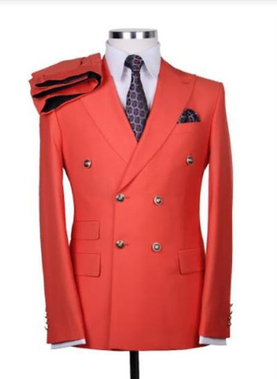 Mens Suits With Gold Buttons - Orange 1 54-L-jckt-JA59248  - from alligatorwarehouse.com
