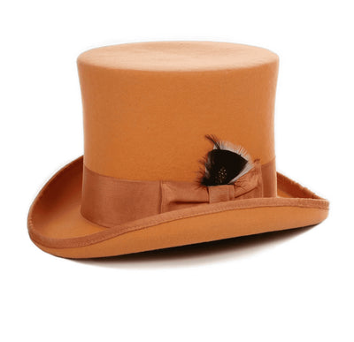 Mens Dress Tophat in Orange 1   - from alligatorwarehouse.com