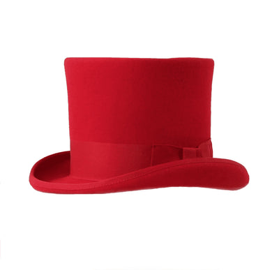 Mens Dress Tophat in Red 1   - from alligatorwarehouse.com