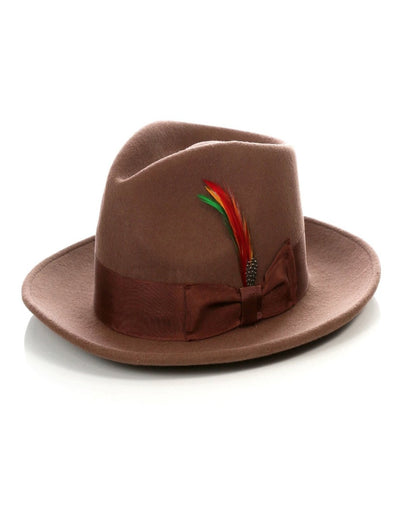 Mens Gangster Untouchable Fedora Hat in Brown 1 SC-9710  - from alligatorwarehouse.com