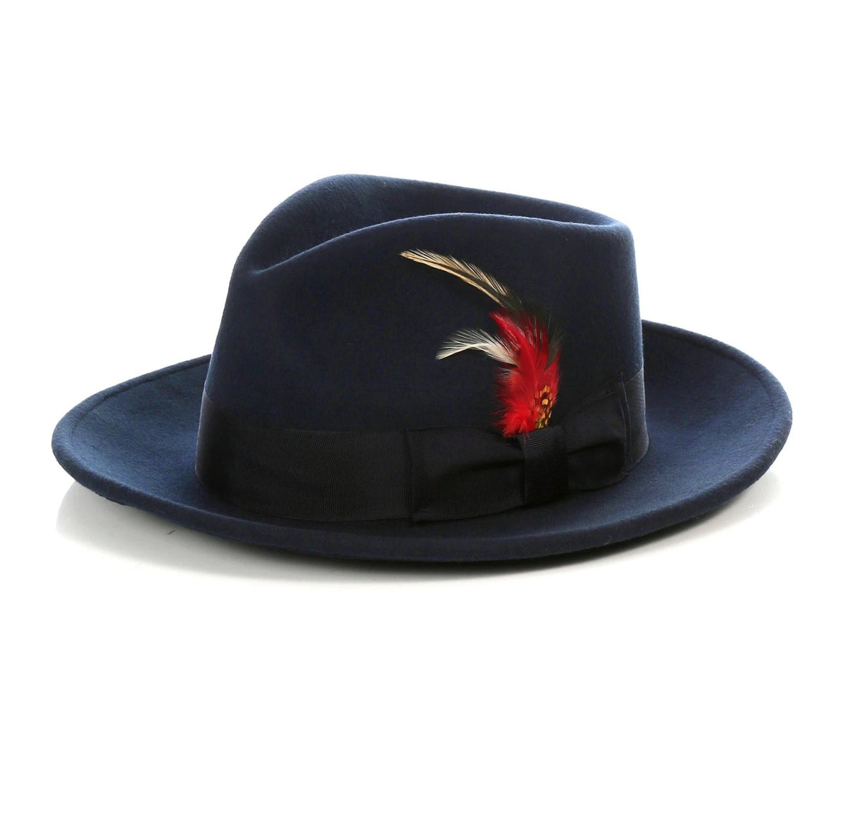 Mens Gangster Untouchable Fedora Hat in Navy