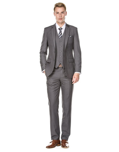 Mens Vested Smart Modern Fit Suit Grey 1 8H-9401  - from alligatorwarehouse.com