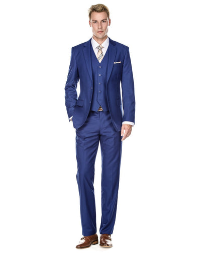 Mens Vested Smart Modern Fit Suit Indigo Blue 1 TM-7899  - from alligatorwarehouse.com