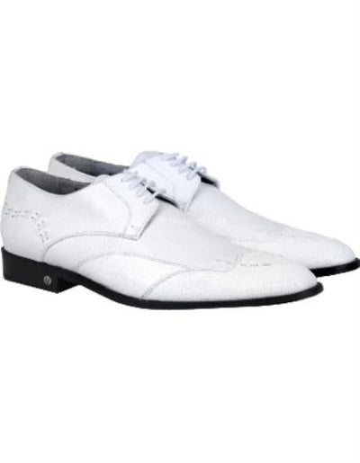 Men's White Full Leather Lining Vestigium Genuine Catshark Derby Oxford White Dress Shoe Perfect For Men 1   - from alligatorwarehouse.com