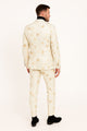 Mens White and Gold Embroidered Floral Suit ƒ?? Prom Tuxedo Suit