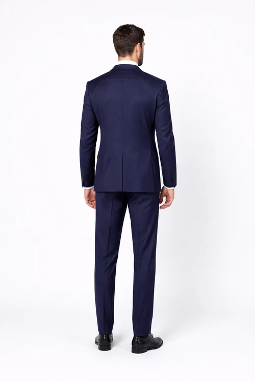 Men's Rossiman Rossi Man Brand Tapered Plum Leg Lower Rise Pant & Get Skinny 1 Button Slim Fit Peak Lapel Suit 100% Wool