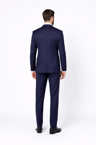 Men's Rossiman Rossi Man Brand Tapered Plum Leg Lower Rise Pant & Get Skinny 1 Button Slim Fit Peak Lapel Suit 100% Wool