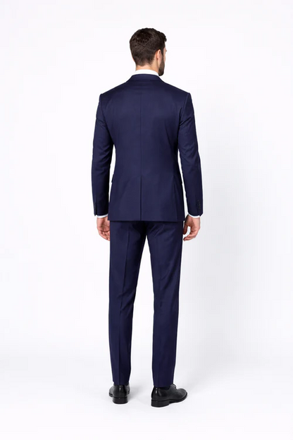 Men's Rossiman Rossi Man Brand Tapered Plum Leg Lower Rise Pant & Get Skinny 1 Button Slim Fit Peak Lapel Suit 100% Wool