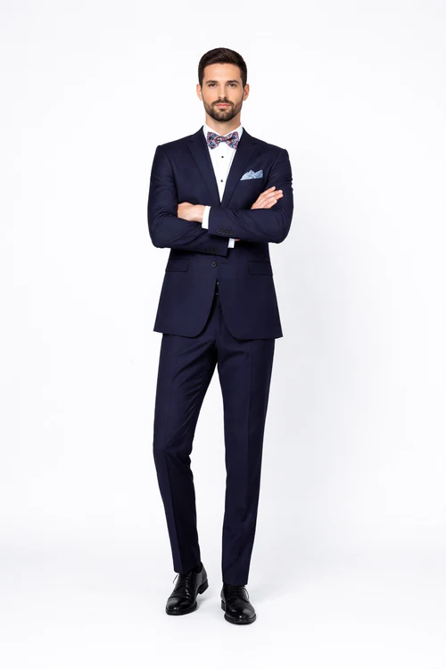 Men's Rossiman Rossi Man Brand Tapered Plum Leg Lower Rise Pant & Get Skinny 1 Button Slim Fit Peak Lapel Suit 100% Wool