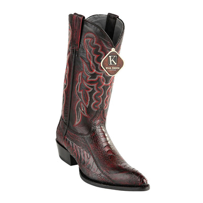 Mens King Exotic Ostrich Leg Boots Black Cherry (4980518) 1   - from alligatorwarehouse.com