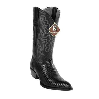 Mens King Exotic Teju Lizard Western Boots Black (4980705) 1   - from alligatorwarehouse.com
