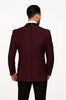 Mens 1 Button Shawl Lapel Wool Dinner  Classic Jacket  Burgundy 5   - from alligatorwarehouse.com
