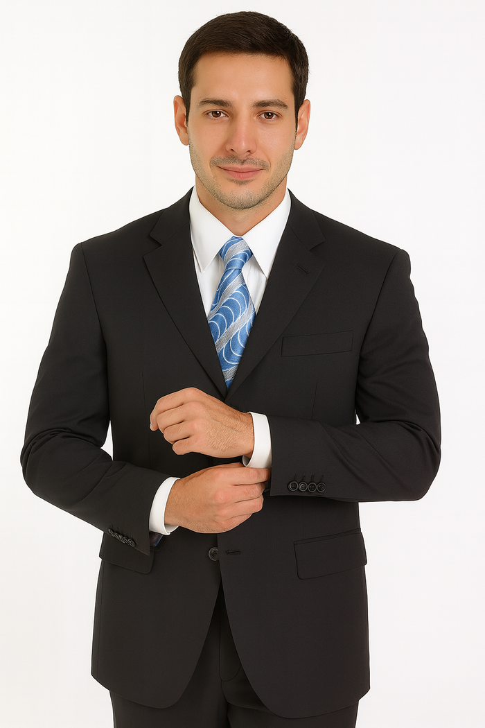 Mens Classic 3 button 2 Piece Suit in Navy