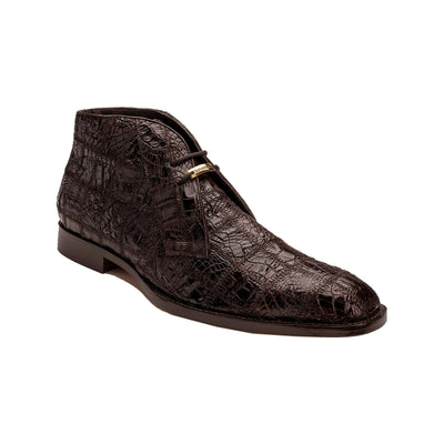 Mens Belvedere Stefano Patchwork Crocodile Dress Boot in Brown 3   - from alligatorwarehouse.com