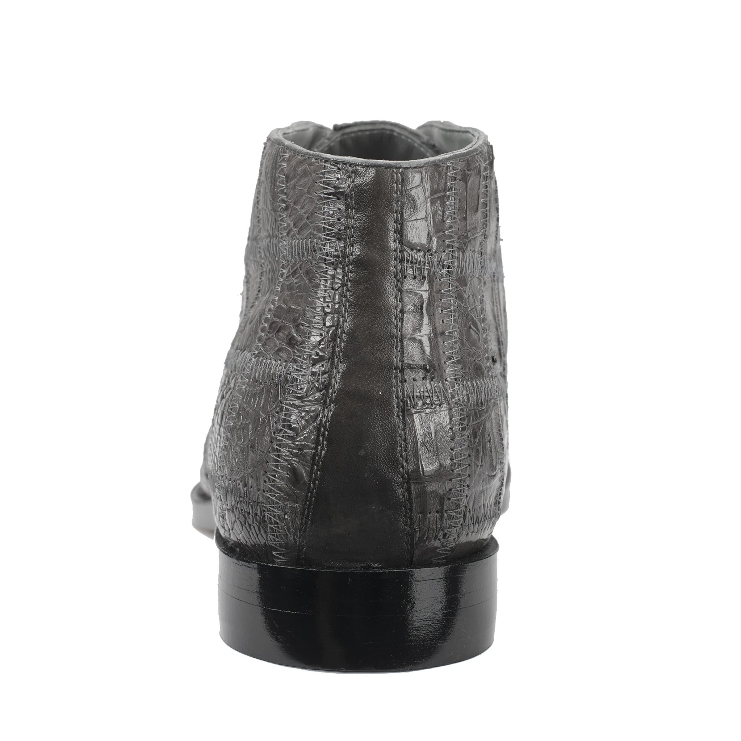 Mens Belvedere Stefano Patchwork Crocodile Dress Boot in Grey 4   - from alligatorwarehouse.com