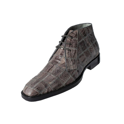 Mens Belvedere Stefano Patchwork Crocodile Dress Boot in Grey 3   - from alligatorwarehouse.com