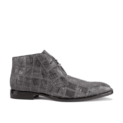 Mens Belvedere Stefano Patchwork Crocodile Dress Boot in Grey 1   - from alligatorwarehouse.com
