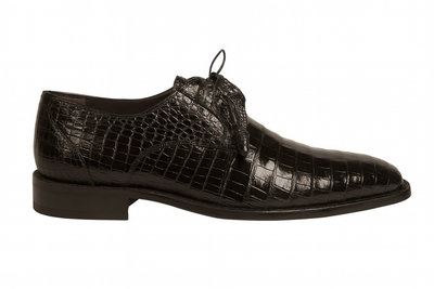 Mens Mezlan Anderson Caiman Crocodile Dress Shoe in Black 8   - from alligatorwarehouse.com