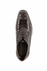 Mens Belvedere Chapo Caiman Crocodile Hornback Dress Shoe in Olive Green