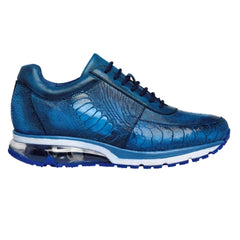 Mens Belvedere Todd Genuine Ostrich Leg Sneaker in Brandy Tan